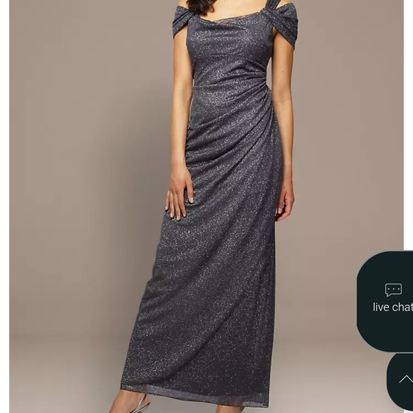 Alex Evenings Shimmering Silver Maxi Dress - Picture 1 of 5